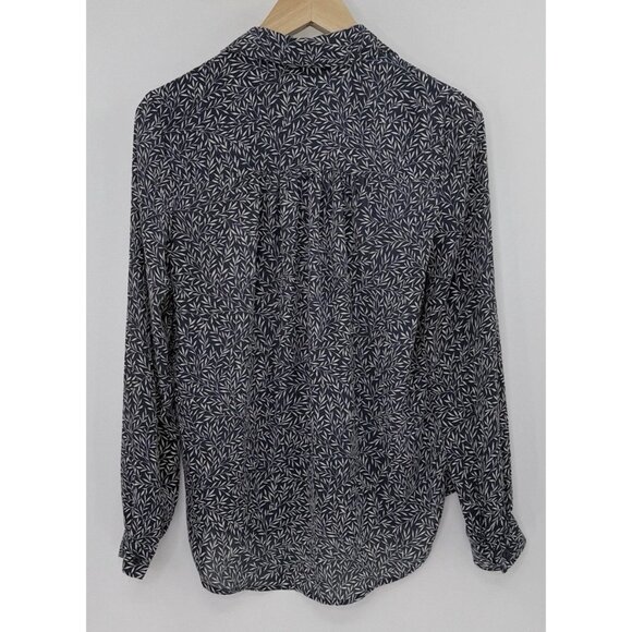 Morris & Co C H&M Floral Collar Chiffon Button Long Sleeve‎ Blouse Sz 2 Career - Picture 2 of 10